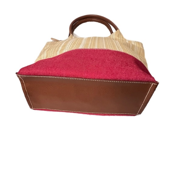 Tommy Hilfiger Floral Embroidered Tote Bag - Red and Tan - Picture 3 of 9